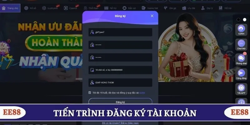 Tiến trình đăng ký cho newbie 1 tài khoản chính thức